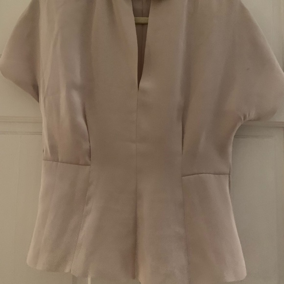 Reiss Light Pink Silk Peplum Blouse - Picture 3 of 5